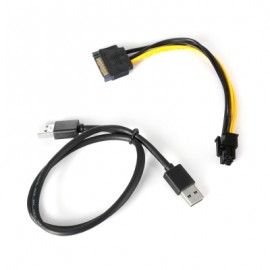 PCI-E 1x to 16x Extender Rise Card DC - DC 12V USB 3.0 Extension Adapter