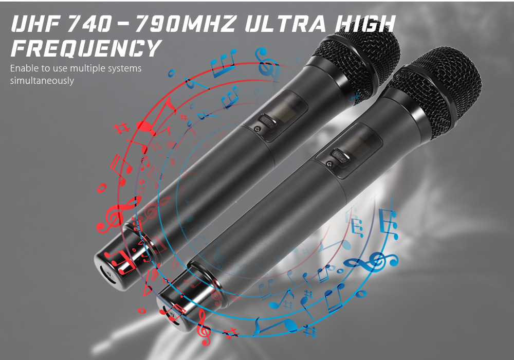 WEISRE U - 8030 Professional Dual Channel UHF Wireless Microphone Set